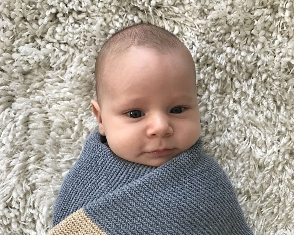How to swaddle with a knit, rectangular blanket