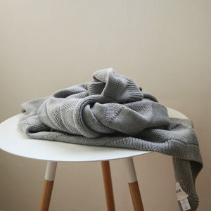 koko's nest | KITE Grey | 100% Organic Cotton | knit baby blanket | made in usa